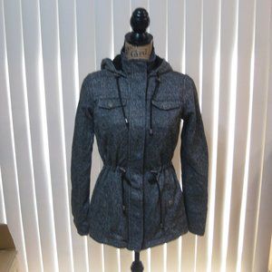 NWT Guess gray black jacket hoodie coat XS extra small